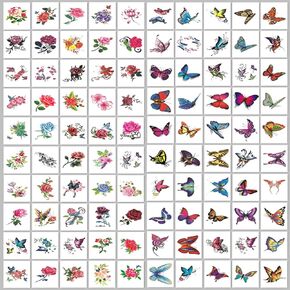 ELANE 30 Sheets Fake Tattoos for Girls,Art Temporary Tattoos for Women Sexy,Fake Tattoos Women