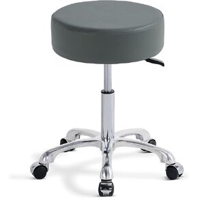 Round Chair with Back,Thick Sturdy Padding,Swivel Rolling Stool,Adjustable Stool with Wheels (with Back, Black) in Saudi Arabia