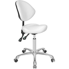 Ergonomic Rolling Swivel Saddle Stool with Wheels,Hydraulic Pneumatic Lifting Height Adjustable Lightweight Chair for Clinic Hair Salon Massage Lab Kitchen Home Office (Black, Without Back) in Saudi Arabia