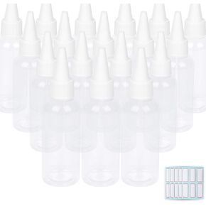 TRENDBOX 2oz Clear Plastic Bottles Applicator with Twist Top Cap BPA-Free For Hair Oils and Liquids 6 Pack with 6pcs Labels in Saudi Arabia