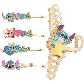 Interstellar Baby Stitch Hair Clips - Ohana Means Family Hair Pins Enamel Metal Anime Headwear Accessories Gift for Women Teen Girl (Hair Clips-2)