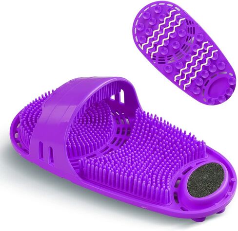 Silicone Shower Foot Scrubber Personal Foot Massage and Cleaning with Soft Silicone Bristles and Non-Slip Suction Cups, Foot Scrubbers for Use in Shower Men and Women (1PCS Purple) in Saudi Arabia