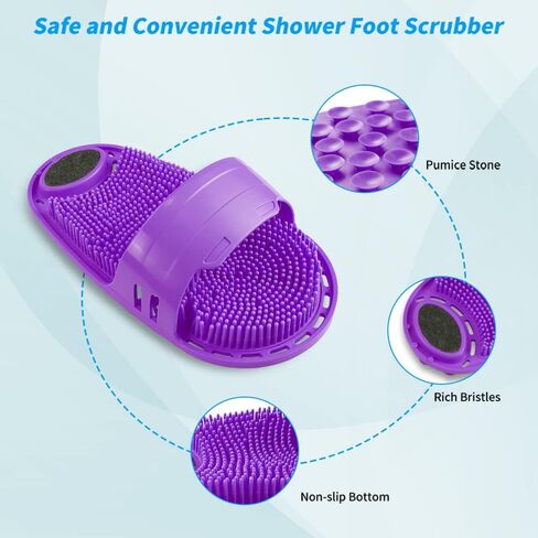 Silicone Shower Foot Scrubber Personal Foot Massage and Cleaning with Soft Silicone Bristles and Non-Slip Suction Cups, Foot Scrubbers for Use in Shower Men and Women (1PCS Purple) in Saudi Arabia