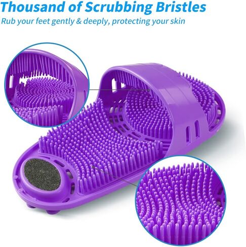Silicone Shower Foot Scrubber Personal Foot Massage and Cleaning with Soft Silicone Bristles and Non-Slip Suction Cups, Foot Scrubbers for Use in Shower Men and Women (1PCS Purple) in Saudi Arabia