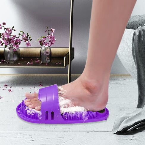 Silicone Shower Foot Scrubber Personal Foot Massage and Cleaning with Soft Silicone Bristles and Non-Slip Suction Cups, Foot Scrubbers for Use in Shower Men and Women (1PCS Purple) in Saudi Arabia