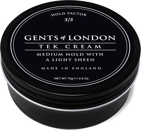 GENTS OF LONDON Tek Cream, Hairstyling Cream For Men - Medium Hold Light Sheen 2.6 Oz. Men's Hair Wax, Authentic Styling Wax, Clay, Paste, Putty and Mens Grooming Products | Hair Cream For Men in Saudi Arabia