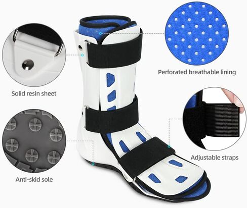 GUANAI Walking Boot for Broken Foot, Medical Boot with Adjustable Straps, Foot Boot for Injured Foot, Cam Walker Fracture Boot for Sprained Ankle, Fracture or Achilles Surgery Recovery (Small, Left) in Saudi Arabia