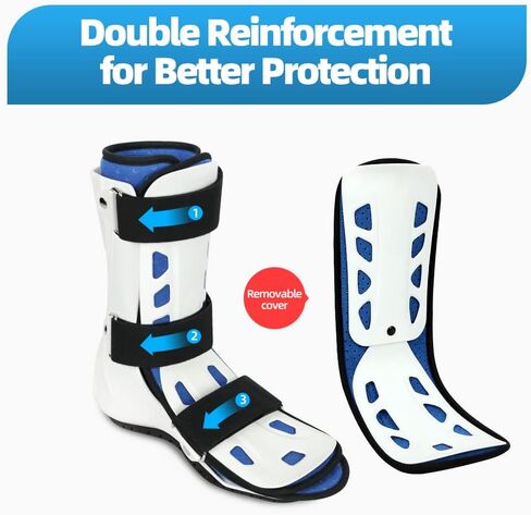 GUANAI Walking Boot for Broken Foot, Medical Boot with Adjustable Straps, Foot Boot for Injured Foot, Cam Walker Fracture Boot for Sprained Ankle, Fracture or Achilles Surgery Recovery (Small, Left) in Saudi Arabia