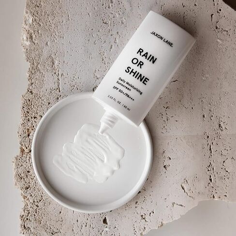 RAIN OR SHINE Anti Aging Face Sunscreen SPF 50 for Clear Skin w/Green Tea, Hyaluronic Acid, Vitamin C, Vitamin E Oil, Ginseng Extract, Licorice Root – SPF Moisturizer for Face w/Fragrance 2.03 Oz in Kuwait