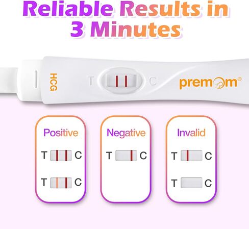 اختبار الحمل Premom منتصف الطريق: أعواد الكشف المبكر عن HCG - مجموعة من 3 أدوات اختبار الحمل in Kuwait