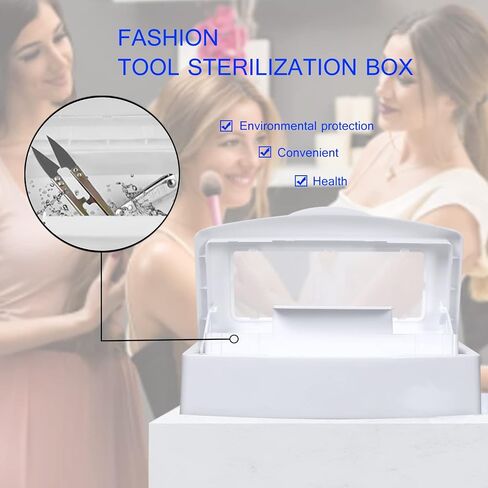 Plastic Sterilizing Tray-Barbicide Sterilization Tray,Clean Sterilizer Box Storage Organizer for Nail,Tweezers,Hair Salon,Spa & Cutter Manicure Equipment-Clear Lid (black) in Kuwait