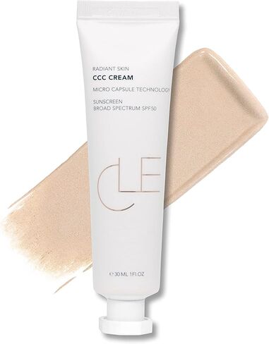 CLE Cosmetics CCC Cream (Neutral Fair 101 / SPF 50) - Color Correcting CC Cream with Sunscreen - Lightweight, Hydrating, Light to Medium Coverage Foundation - BB & CC Cream Hybrid - 1 fl oz in Kuwait
