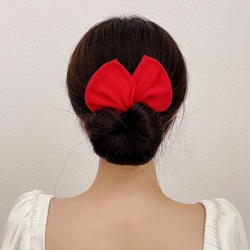 3 Pcs Hair Bun Maker, French Twist Hair Bun, Flexible Donut Hair Bun, Lazy Hair Curler Bun Clips, Fashion French Hairstyle Hair Maker For Woman & Girls Kids（Black, Red, Leopard） in Saudi Arabia