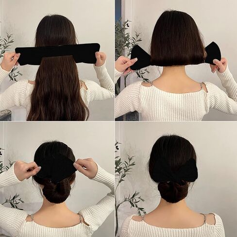 3 Pcs Hair Bun Maker, French Twist Hair Bun, Flexible Donut Hair Bun, Lazy Hair Curler Bun Clips, Fashion French Hairstyle Hair Maker For Woman & Girls Kids（Black, Red, Leopard） in Saudi Arabia