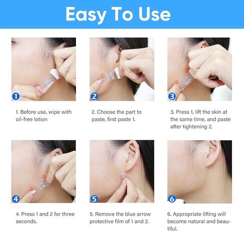 سينوريتا شريط شد الوجه، 120 قطعة من شريط شد الوجه الفوري غير مرئي، ملصق ذقن مزدوج عالي المرونة لإخفاء الذقن المزدوجة والتجاعيد in Kuwait