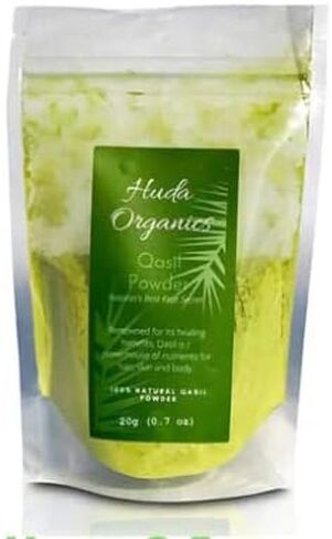 بودرة قسيل من هدى اورجانيكس، 20 غرام - سر الجمال الصومالي المضاد للصومال، قناع تنظيف عميق طبيعي متعدد الاغراض للوجه والشعر والجسم. ينظف ويساعد في علاج حب الشباب ويوفر بشرة نقية in Kuwait