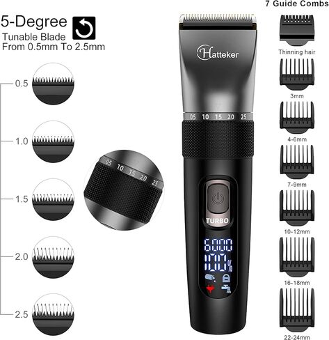 هاتيكير ماكينة حلاقة لاسلكية لتشذيب شعر اللحية للرجال والنساء والاطفال ماكينة حلاقة وتشذيب شعر الانف مقاومة للماء بدرجة IPX7 in Kuwait