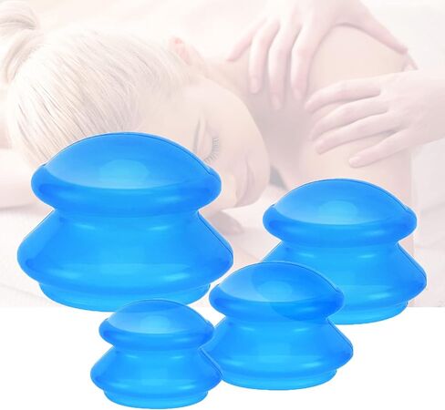4 Size Silicone Cupping Therapy Sets- Cupping Therapy Professional Studio and Home Use Cupping Set, Stronger Suction Best for Myofascial Massage, Muscle, Nerve, Joint Pain in Saudi Arabia