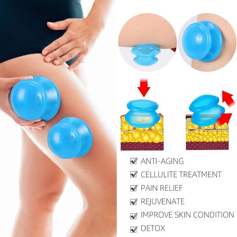 4 Size Silicone Cupping Therapy Sets- Cupping Therapy Professional Studio and Home Use Cupping Set, Stronger Suction Best for Myofascial Massage, Muscle, Nerve, Joint Pain in Saudi Arabia