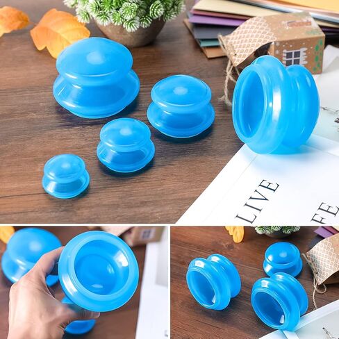 4 Size Silicone Cupping Therapy Sets- Cupping Therapy Professional Studio and Home Use Cupping Set, Stronger Suction Best for Myofascial Massage, Muscle, Nerve, Joint Pain in Saudi Arabia