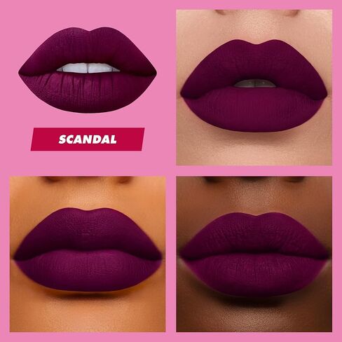 أحمر شفاه سائل غير لامع من لايم كرايم فيلفتينز، سانت (أحمر التوت البري) - ظلال جريئة وطويلة الأمد وبطانة للشفاه - لون ممتاز وراحة عالية للارتداء طوال اليوم - خالي من التلك والبارابين in Kuwait