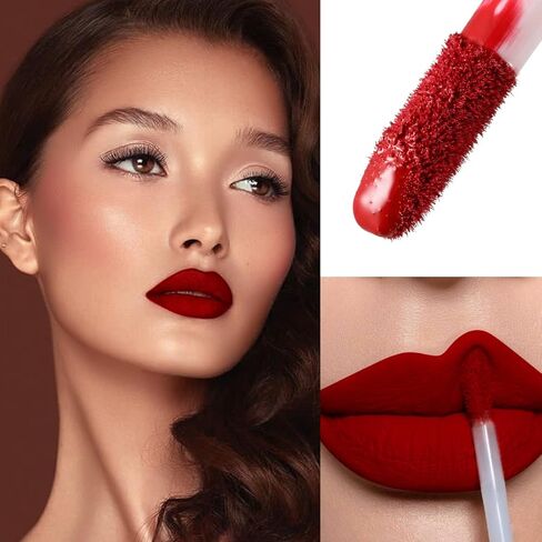 أحمر شفاه سائل غير لامع 9 ألوان من DE'LANCI + مجموعة ملمع شفاه لامعة تدوم طويلاً، كوب غير لاصق، لا يبهت، أحمر شفاه يدوم 24 ساعة، هدية عيد الميلاد للفتيات/النساء، نباتي in Kuwait