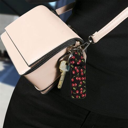 Coldinair Novelty Print Chapstick Keychain Holder Lipstick Holder Clip-on Lipstick Balm Holder Keychains for Women Girls in Kuwait