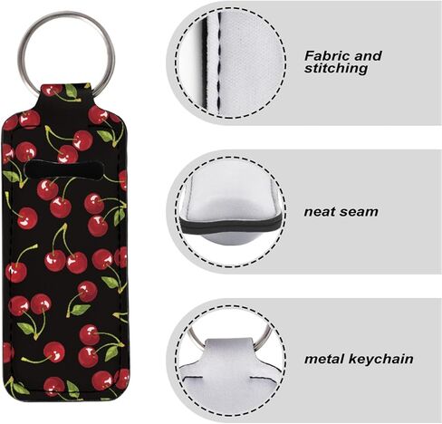 Coldinair Novelty Print Chapstick Keychain Holder Lipstick Holder Clip-on Lipstick Balm Holder Keychains for Women Girls in Kuwait