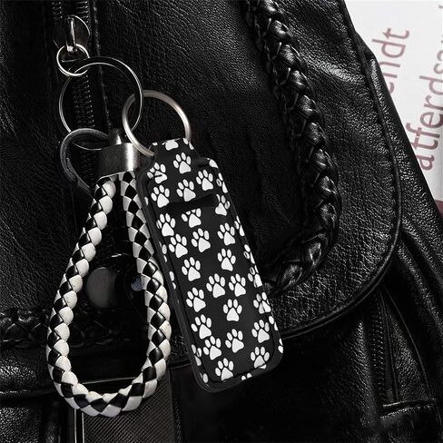 Coldinair Novelty Print Chapstick Keychain Holder Lipstick Holder Clip-on Lipstick Balm Holder Keychains for Women Girls in Kuwait