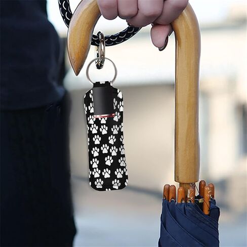 Coldinair Novelty Print Chapstick Keychain Holder Lipstick Holder Clip-on Lipstick Balm Holder Keychains for Women Girls in Kuwait