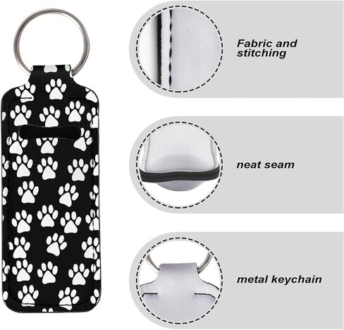 Coldinair Novelty Print Chapstick Keychain Holder Lipstick Holder Clip-on Lipstick Balm Holder Keychains for Women Girls in Kuwait