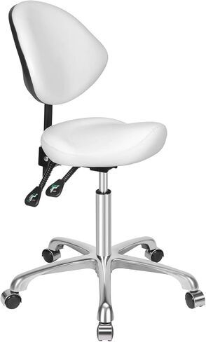 Ergonomic Rolling Swivel Saddle Stool with Wheels,Hydraulic Pneumatic Lifting Height Adjustable Lightweight Chair for Clinic Hair Salon Massage Lab Kitchen Home Office (Black, Without Back) in Saudi Arabia