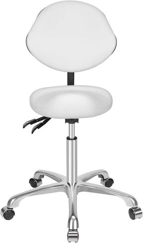 Ergonomic Rolling Swivel Saddle Stool with Wheels,Hydraulic Pneumatic Lifting Height Adjustable Lightweight Chair for Clinic Hair Salon Massage Lab Kitchen Home Office (Black, Without Back) in Saudi Arabia