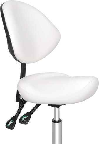 Ergonomic Rolling Swivel Saddle Stool with Wheels,Hydraulic Pneumatic Lifting Height Adjustable Lightweight Chair for Clinic Hair Salon Massage Lab Kitchen Home Office (Black, Without Back) in Saudi Arabia