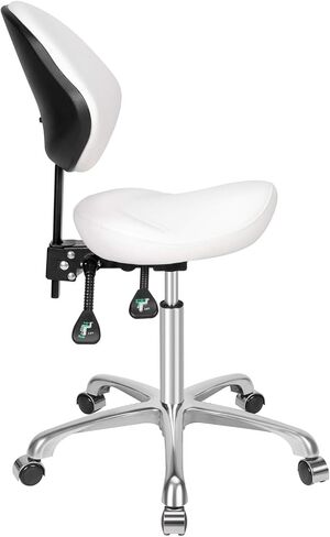 Ergonomic Rolling Swivel Saddle Stool with Wheels,Hydraulic Pneumatic Lifting Height Adjustable Lightweight Chair for Clinic Hair Salon Massage Lab Kitchen Home Office (Black, Without Back) in Saudi Arabia