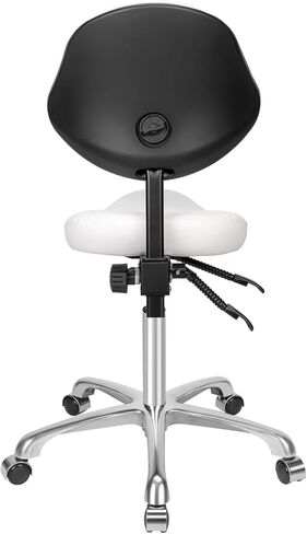 Ergonomic Rolling Swivel Saddle Stool with Wheels,Hydraulic Pneumatic Lifting Height Adjustable Lightweight Chair for Clinic Hair Salon Massage Lab Kitchen Home Office (Black, Without Back) in Saudi Arabia