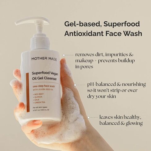 Superfood Hydrating & Anti-aging Gentle Gel Face Wash with Green Tea, Jojoba Oil, Hyaluronic Acid, Vitamin E, Set of 2 in Saudi Arabia