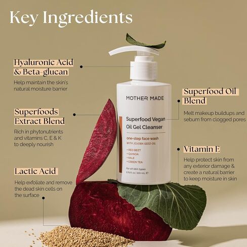 Superfood Hydrating & Anti-aging Gentle Gel Face Wash with Green Tea, Jojoba Oil, Hyaluronic Acid, Vitamin E, Set of 2 in Saudi Arabia