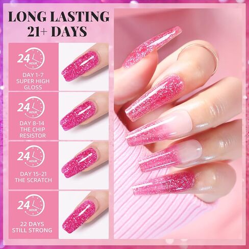 موروفان مجموعة طلاء اظافر جل بولي مع مثقاب مع كل شيء يمكنك صنعه بنفسك لتزيين الاظافر في المنزل من 22 لون in Kuwait