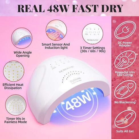 موروفان مجموعة طلاء اظافر جل بولي مع مثقاب مع كل شيء يمكنك صنعه بنفسك لتزيين الاظافر في المنزل من 22 لون in Kuwait