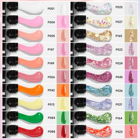 موروفان مجموعة طلاء اظافر جل بولي - مجموعة وصلات اظافر احترافية من 12 لون من جل البولي للاظافر، مجموعة جل بوليد مع ادوات طلاء الاظافر من البولي جل للمبتدئين in Kuwait