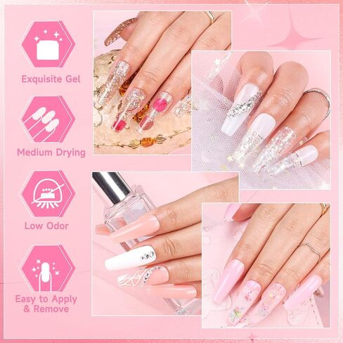موروفان مجموعة طلاء اظافر جل بولي - مجموعة وصلات اظافر احترافية من 12 لون من جل البولي للاظافر، مجموعة جل بوليد مع ادوات طلاء الاظافر من البولي جل للمبتدئين in Kuwait