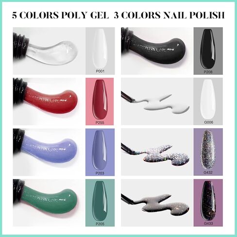 طقم أظافر بولي جل من موروفان مع مصباح أظافر LED بقدرة 48 وات، ومجفف أظافر لامع وإعدادات برايمر بولي جل للأظافر، جل تمديد للأظافر، مستلزمات فن الأظافر، مجموعات جل بولي مع كل شيء in Kuwait