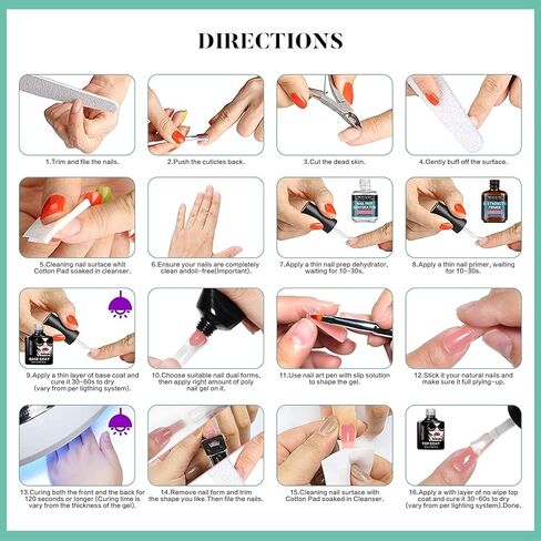 طقم أظافر بولي جل من موروفان مع مصباح أظافر LED بقدرة 48 وات، ومجفف أظافر لامع وإعدادات برايمر بولي جل للأظافر، جل تمديد للأظافر، مستلزمات فن الأظافر، مجموعات جل بولي مع كل شيء in Kuwait