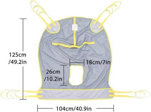 BUYHAO حبال رفع المريض، كامل الجسم مع حبال رفع كومود، حبال نقل عالمية للمرضى حمام الاستحمام، المرحاض، شبكة مع مقابض، متوسط in Kuwait