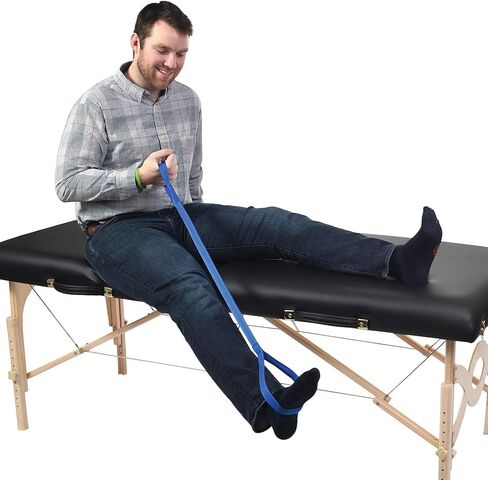 ساموس بريستون - رافعة ساق صلبة، حزام ساق 41 انش مع حلقات شبكية لليد والقدم، مساعد رفع الساق سهل الاستخدام للدخول والخروج من الاسرة والسيارات والكراسي المتحركة، عبوة من قطعتين in Kuwait