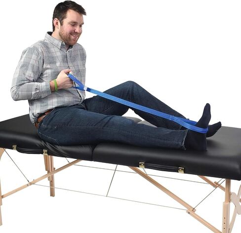 ساموس بريستون - رافعة ساق صلبة، حزام ساق 41 انش مع حلقات شبكية لليد والقدم، مساعد رفع الساق سهل الاستخدام للدخول والخروج من الاسرة والسيارات والكراسي المتحركة، عبوة من قطعتين in Kuwait