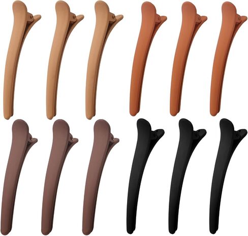 PAPARELA Hair Clips 12 PCS Hair Clips for Styling Non-slip Duck Billed Hair Clips for Thin Thick Hair Hair Clips for Makeup Professional Salon Big Hair Clips (4 Color 3.1 Inch) in Kuwait