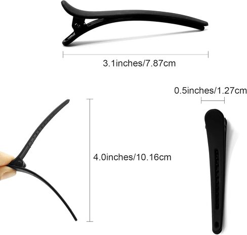 PAPARELA Hair Clips 12 PCS Hair Clips for Styling Non-slip Duck Billed Hair Clips for Thin Thick Hair Hair Clips for Makeup Professional Salon Big Hair Clips (4 Color 3.1 Inch) in Kuwait
