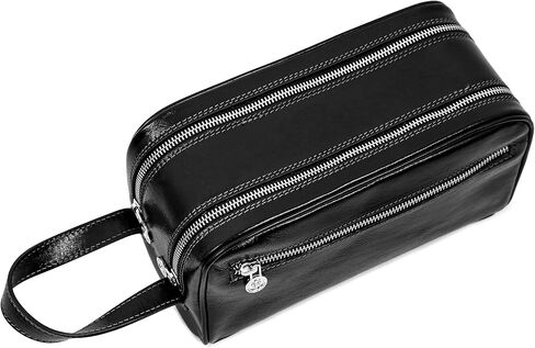 Time Resistance Leather Cosmetic Bag Toiletry Italian Classy Dopp Kit in Kuwait